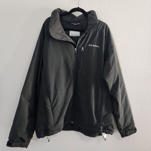 Columbia Coat Men XXL Green Insulated Warm Workwear Full Zip Omni Shield Pocket